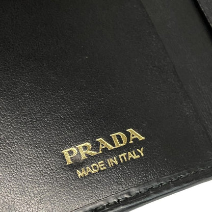 Prada Key Case - Black Shape Stamped Leather