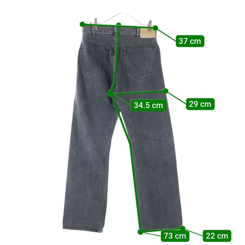 Celine M RE 002 Button Fly Black Denim Pants Jeans