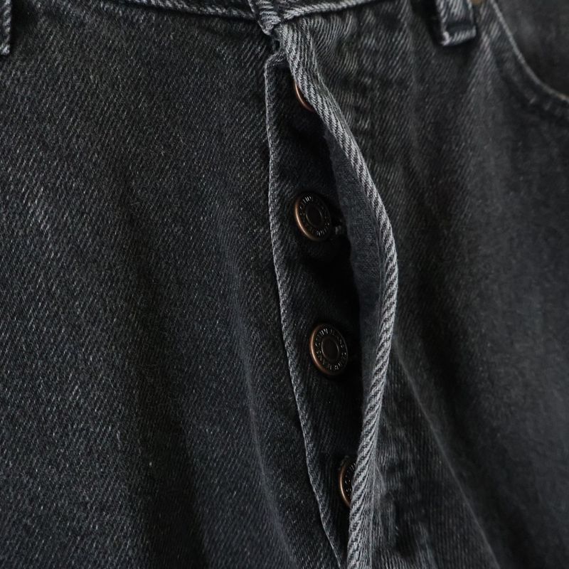 Celine M RE 002 Button Fly Black Denim Pants Jeans