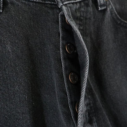 Celine M RE 002 Button Fly Black Denim Pants Jeans