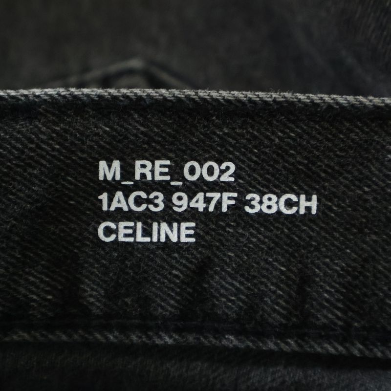 Celine M RE 002 Button Fly Black Denim Pants Jeans