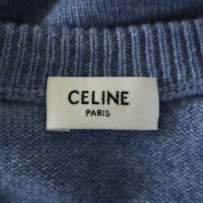 Celine V-neck Cashmere Knit Sweater Blue 3zd6207
