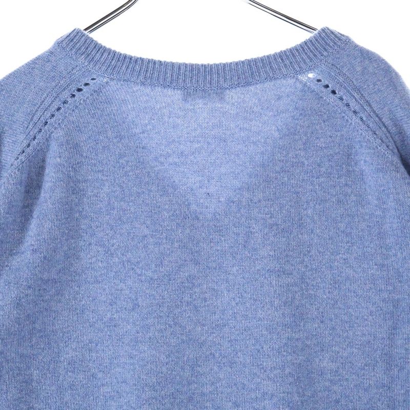 Celine V-neck Cashmere Knit Sweater Blue 3zd6207