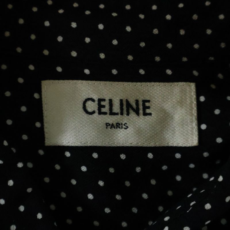 Celine Classic Shirt IN DOT Printed Viscose Dotted Classic Viscose Long Sleeve