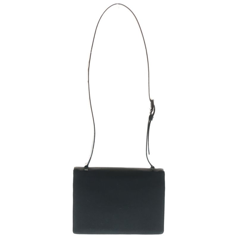 Prada Tessuto Shoulder Bag Shoulder Pochette Black Nylon Silver Hardware