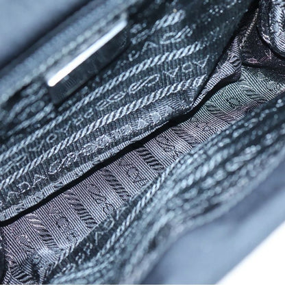 Prada Tessuto Shoulder Bag Shoulder Pochette Black Nylon Silver Hardware