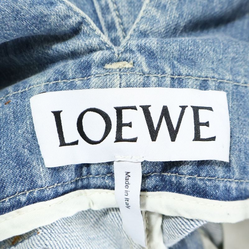 Loewe High Waisted Belted Wide Denim Pants Indigo H2282260ib