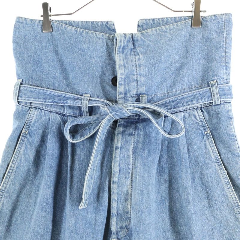 Loewe High Waisted Belted Wide Denim Pants Indigo H2282260ib