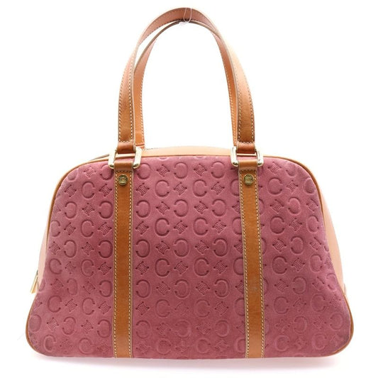 Celine C Macadam Suede Leather Handbag Pink