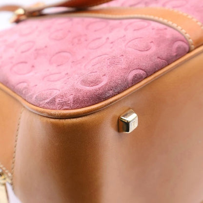 Celine C Macadam Suede Leather Handbag Pink