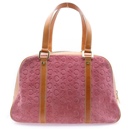 Celine C Macadam Suede Leather Handbag Pink