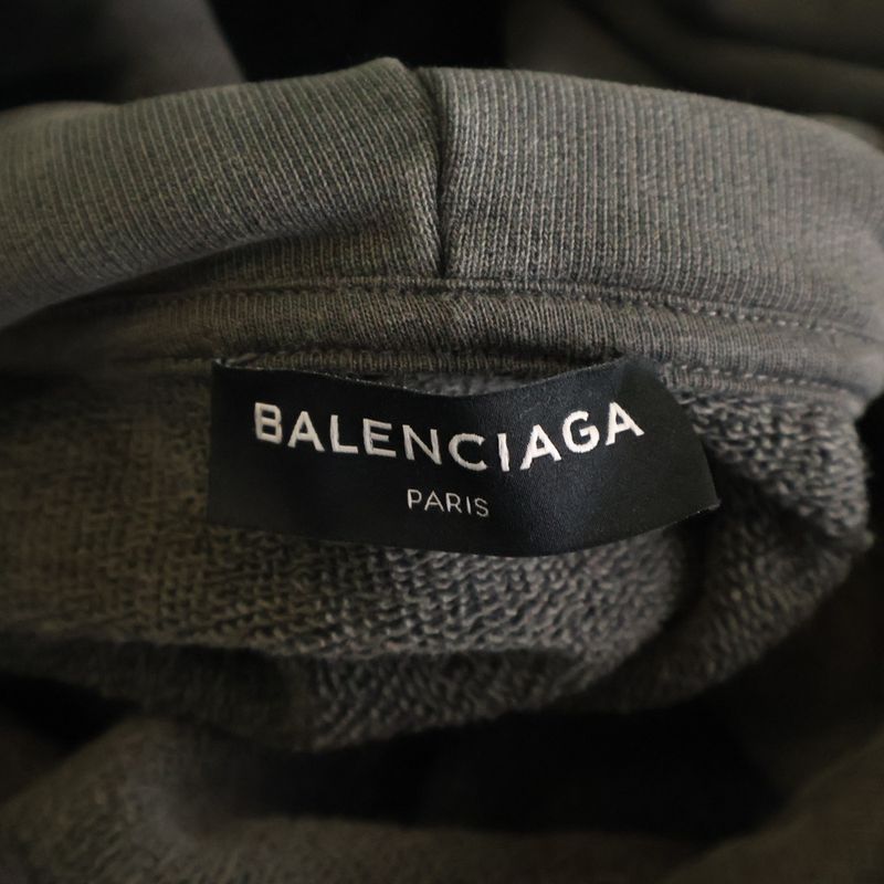 Balenciaga 17AW Paris Hoodie Pullover Paris Print Pullover Hoodie Grey 508191-ty