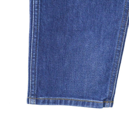 Gucci Vintage Logo Leather Patch Button Fly Washed Tapered Denim Pants Jeans