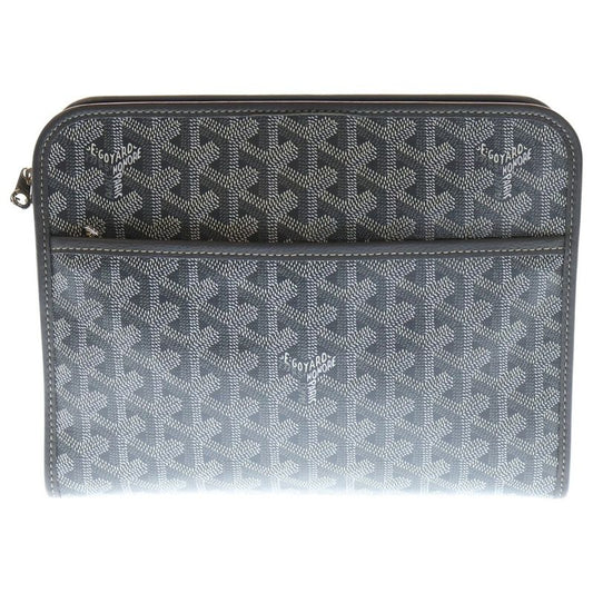 Goyard Jouvence MM Second Bag Coated Canvas Leather Clutch Bag Gray Jouvenmmlty5