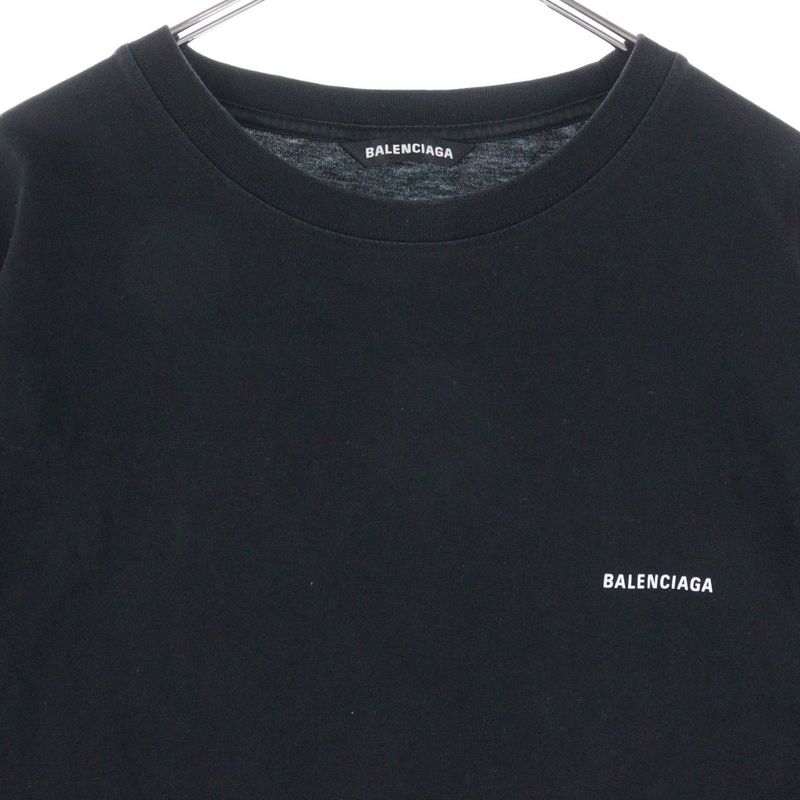 Balenciaga Front Logo Print Short-sleeved T-shirt Cut And Sewn 613968-tyk28