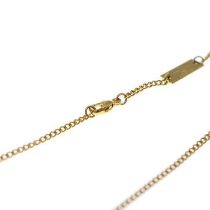 Louis Vuitton LV Logo Ring Monogram Charm Medal Chain Necklace Gold M80189