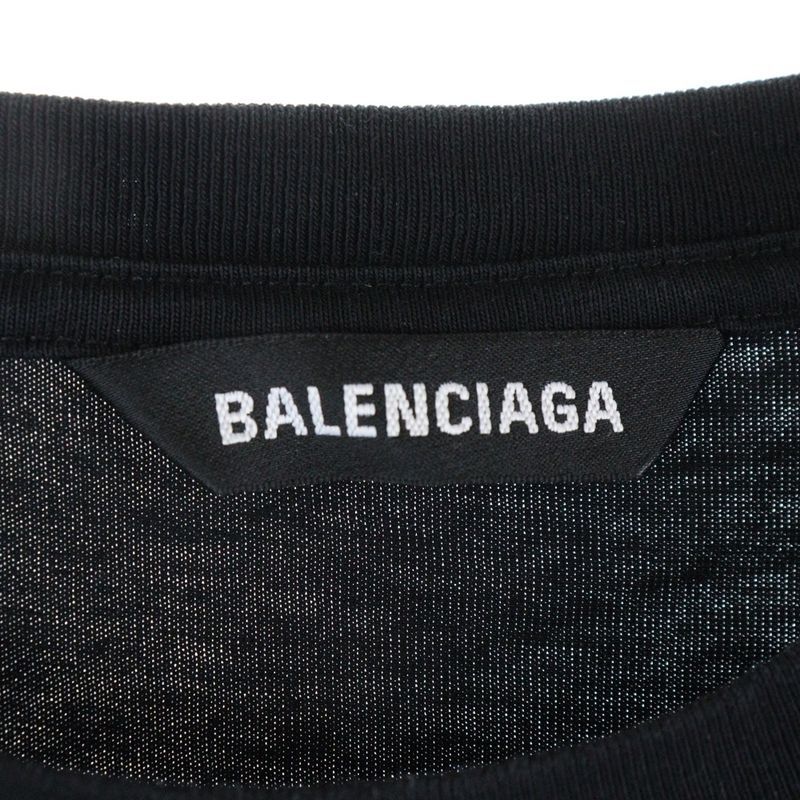 Balenciaga Front Logo Print Short-sleeved T-shirt Cut And Sewn 613968-tyk28