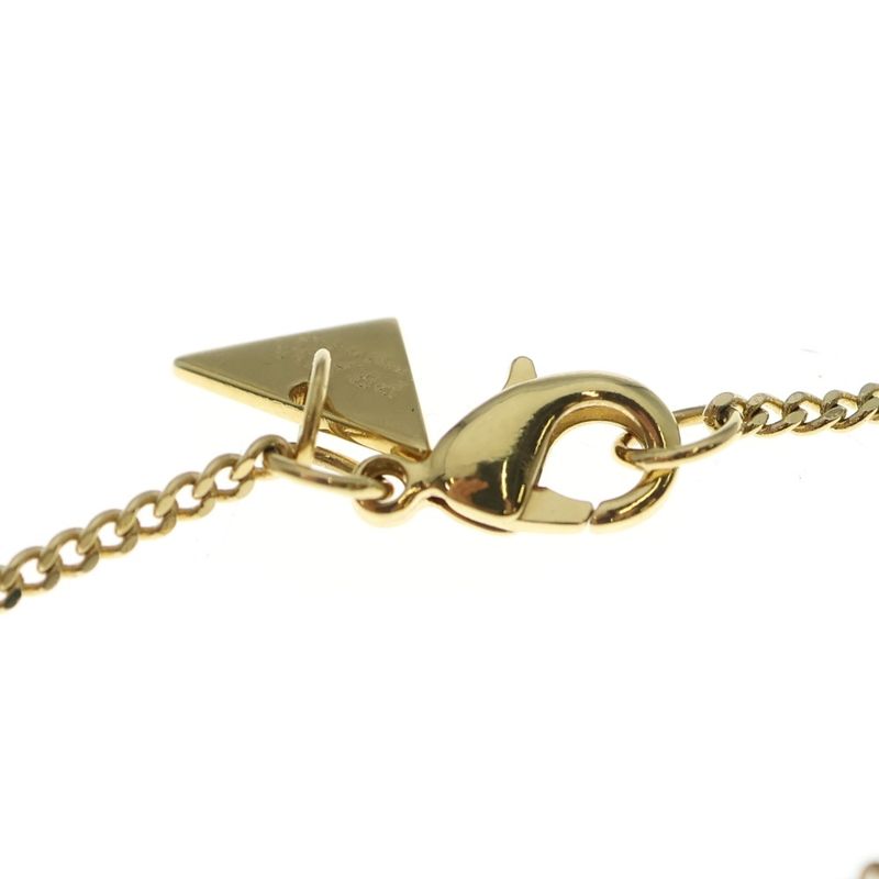 Prada Triangle Logo Necklace Pendant Chain Gold And Black Enamel And Metal