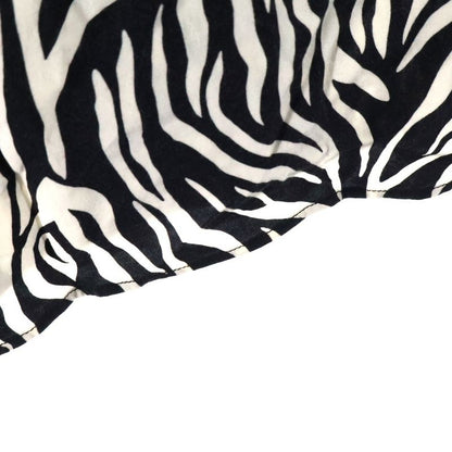 Celine 20SS Zebra Pattern Open Collar Rayon Short Sleeve Shirt Black White