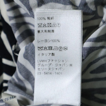 Celine 20SS Zebra Pattern Open Collar Rayon Short Sleeve Shirt Black White