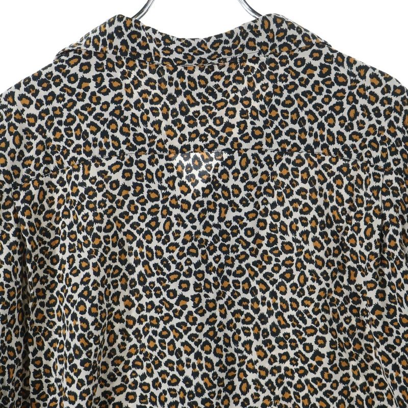 Celine 20AW Leopard Open Collar Rayon Short Sleeve Shirt Brown 2c036900h