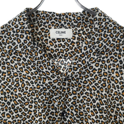 Celine 20AW Leopard Open Collar Rayon Short Sleeve Shirt Brown 2c036900h