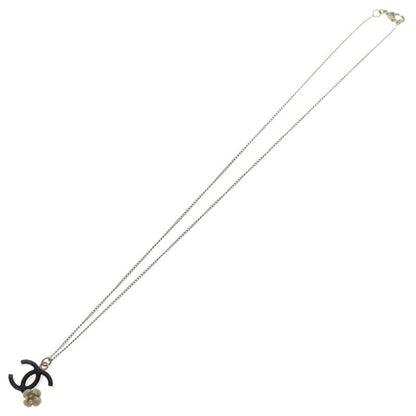 Chanel Coco Mark Camellia Necklace Pendant Chain Gold And Black