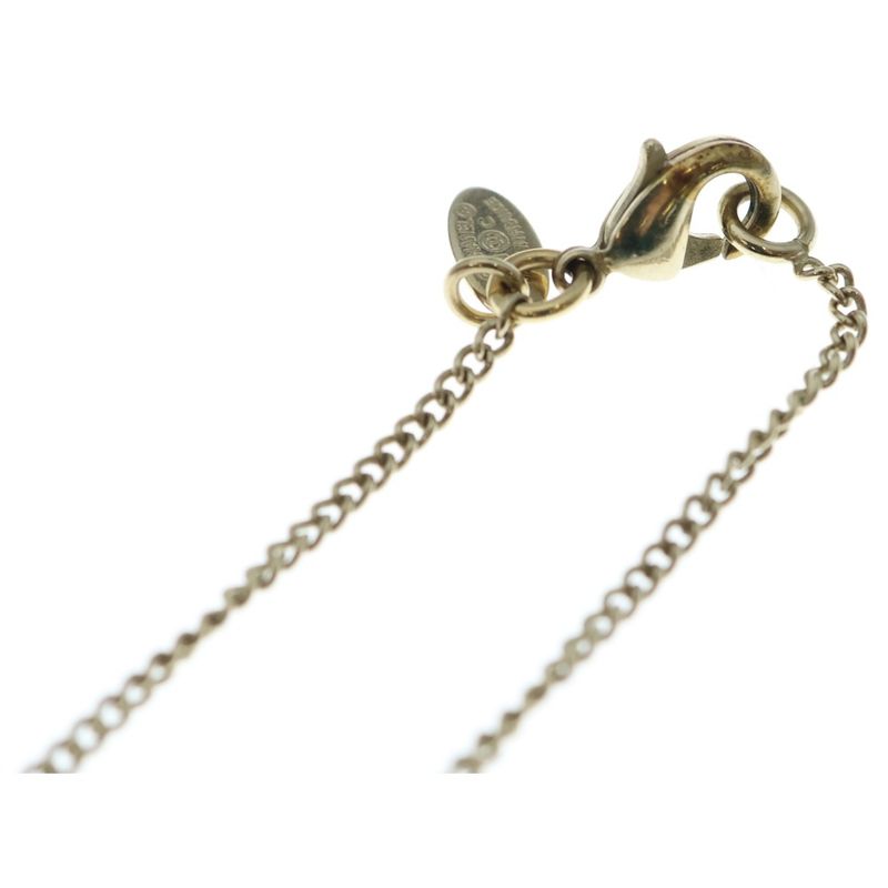 Chanel Coco Mark Pearl Necklace Pendant Chain Gold GP A11C