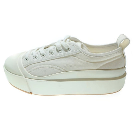 Bottega Veneta Vulcan Platform Canvas Low Cut Sneakers White
