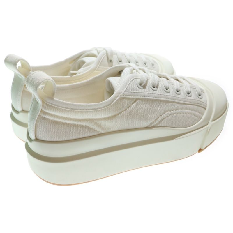 Bottega Veneta Vulcan Platform Canvas Low Cut Sneakers White