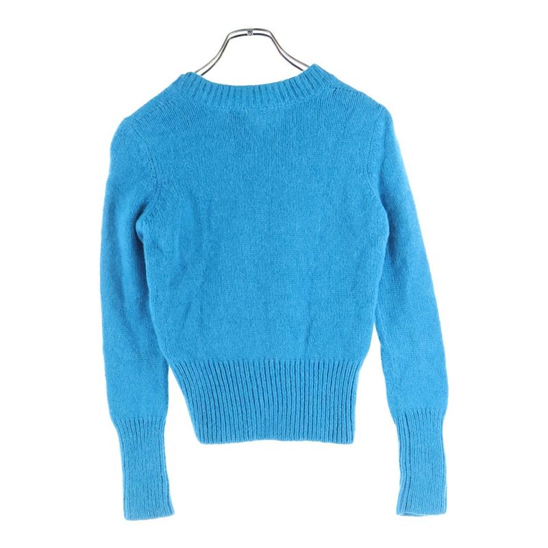 Prada Alpaca Wool V-neck Knitted Sweater Blue Women's P24d07