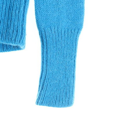 Prada Alpaca Wool V-neck Knitted Sweater Blue Women's P24d07