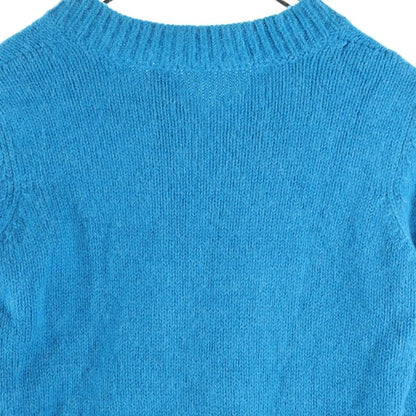 Prada Alpaca Wool V-neck Knitted Sweater Blue Women's P24d07