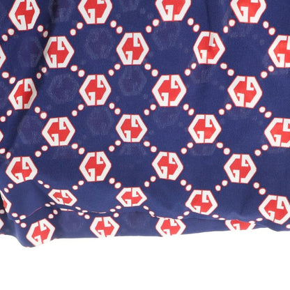Gucci GG Hexagon All-over Silk Shorts Navy Red 654859 Zaf9w