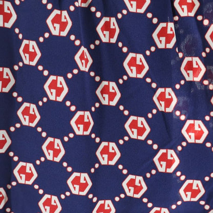 Gucci GG Hexagon All-over Silk Shorts Navy Red 654859 Zaf9w