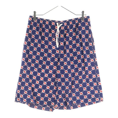 Gucci GG Hexagon All-over Silk Shorts Navy Red 654859 Zaf9w
