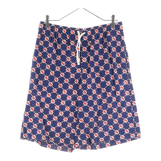 Gucci GG Hexagon All-over Silk Shorts Navy Red 654859 Zaf9w