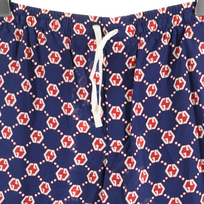 Gucci GG Hexagon All-over Silk Shorts Navy Red 654859 Zaf9w