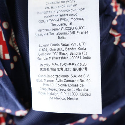 Gucci GG Hexagon All-over Silk Shorts Navy Red 654859 Zaf9w