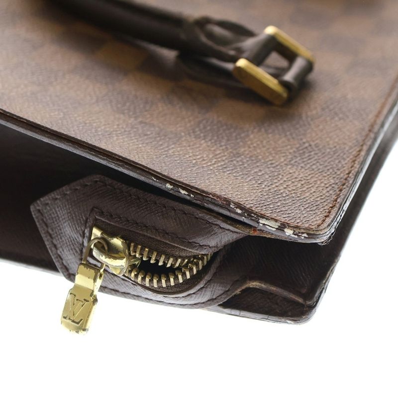 Louis Vuitton Venice PM Damier PVC Leather Hand Tote Bag Gold Hardware Brown