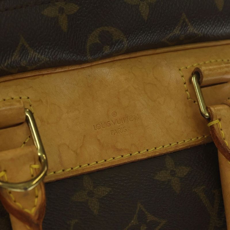 Louis Vuitton Deauville Monogram PVC Leather Handbag Gold Hardware Brown M47270