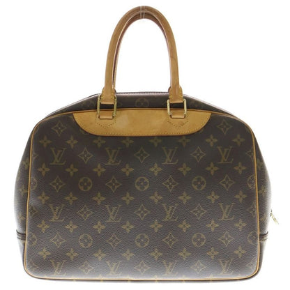 Louis Vuitton Deauville Monogram PVC Leather Handbag Gold Hardware Brown M47270
