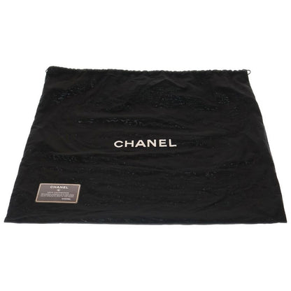 Chanel Coco Mark Logo Plate Leather Chain Shoulder Bag Silver Hardware Black