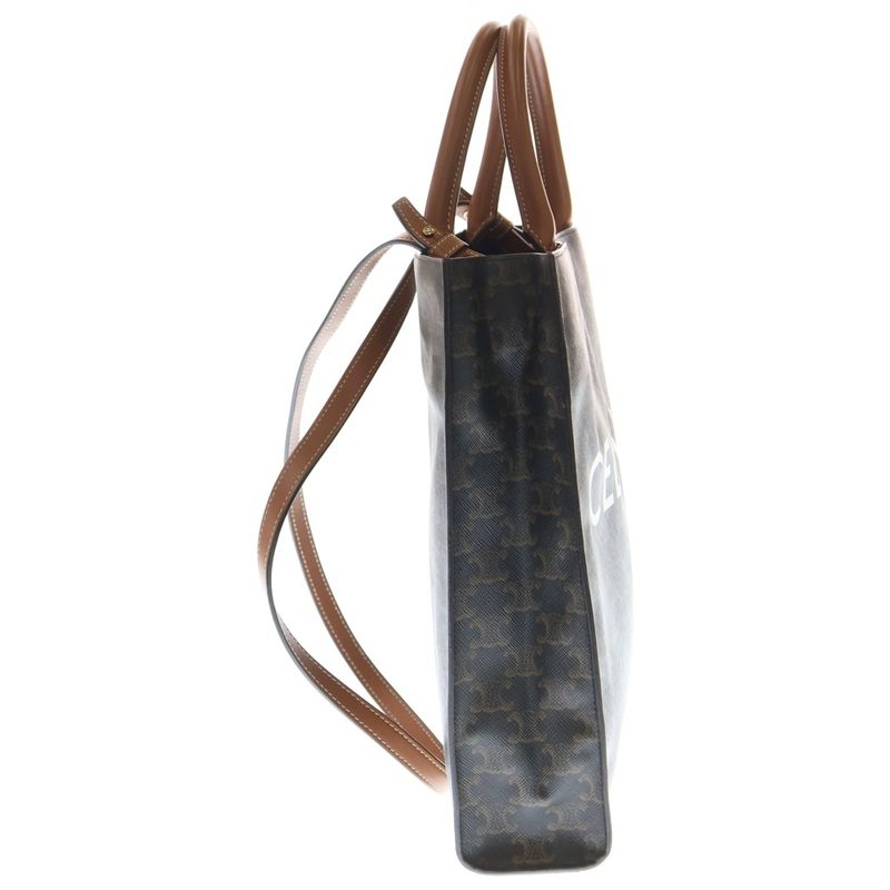 Celine Vertical Cabas Small Triomphe Logo PVC Leather 2WAY Hand Shoulder Bag