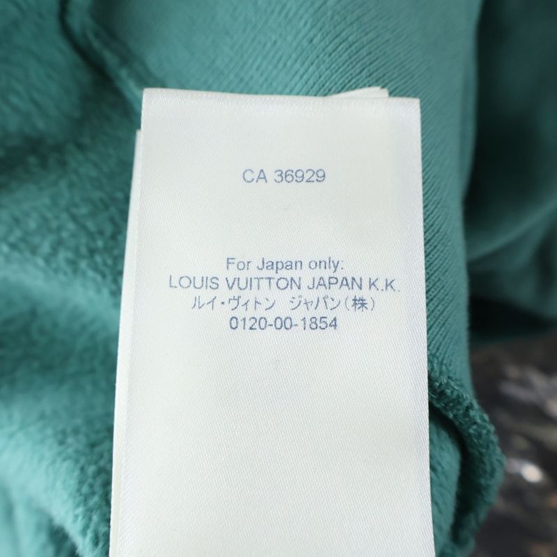 Louis Vuitton 21AW Signature Logo Embroidered Pullover Sweatshirt Hoodie Green