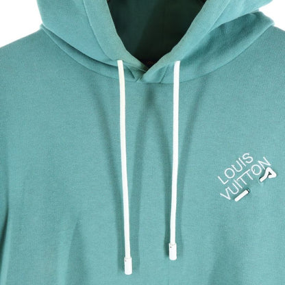 Louis Vuitton 21AW Signature Logo Embroidered Pullover Sweatshirt Hoodie Green