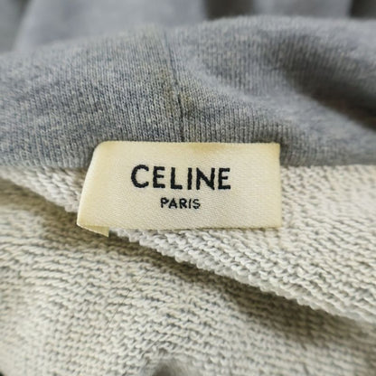 Celine 21AW Loose Hoodie Drawcord Logo Jacquard Pullover Sweatshirt Hoodie Grey