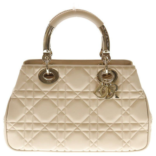 Christian Dior Lady 95.22 Medium Canage Lambskin Leather Hand Shoulder Bag Gold