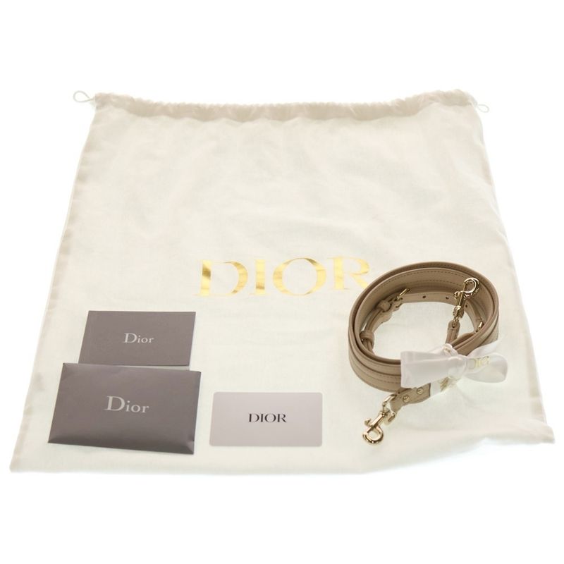 Christian Dior Lady 95.22 Medium Canage Lambskin Leather Hand Shoulder Bag Gold