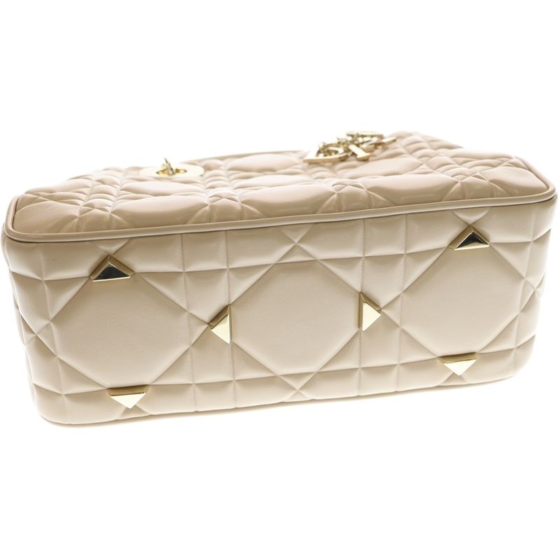 Christian Dior Lady 95.22 Medium Canage Lambskin Leather Hand Shoulder Bag Gold